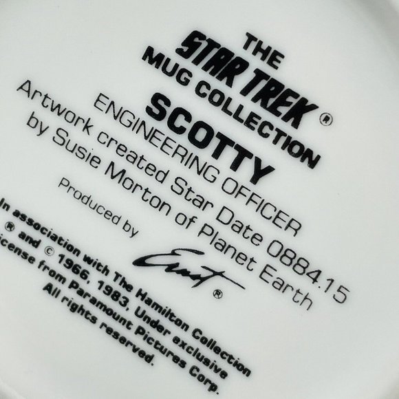 The Star Trek Hamilton Mug Collection Vintage 10 Oz Scotty Engineering Officer - Picture 8 of 8